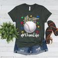 Messy Ball Puzzle Baseball Mom Life Autism Awareness Month Women's Heather T-Shirt Heather Forest