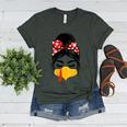 Messy Bun Baseball Mom Turkey Face Matching Thanksgiving Women's Heather T-Shirt Heather Forest Messy Bun Baseball Mom Turkey Face Matching Thanksgiving Women's Heather T-Shirt Heather Forest
