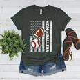 Mom Of Ballers USA Flag Football Baseball Mom Women's Heather T-Shirt Heather Forest