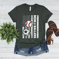 Mom Of Ballers USA Flag Soccer Baseball Mom Women's Heather T-Shirt Heather Forest Mom Of Ballers USA Flag Soccer Baseball Mom Women's Heather T-Shirt Heather Forest