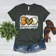 Peace Love Baseball Mom Leopard Print Mother's Day Women's Heather T-Shirt Heather Forest Peace Love Baseball Mom Leopard Print Mother's Day Women's Heather T-Shirt Heather Forest