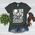 He Plays She Dances Mom Of Both Dancing And Baseball Mom Women's Heather T-Shirt Heather Forest He Plays She Dances Mom Of Both Dancing And Baseball Mom Women's Heather T-Shirt Heather Forest