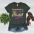 Proud Mama Somebody's Loud Mouth Baseball Mom Ball Women's Heather T-Shirt Heather Forest