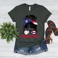 Puerto Rico Baseball Mom Messy Bun Boricua Women's Heather T-Shirt Heather Forest Puerto Rico Baseball Mom Messy Bun Boricua Women's Heather T-Shirt Heather Forest