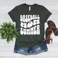 Retro Baseball Mom Summer Groovy Appreciation Premium Women's Heather T-Shirt Heather Forest