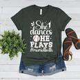 She Dances He Plays Mom Of Both Dance And Baseball Mom Women's Heather T-Shirt Heather Forest She Dances He Plays Mom Of Both Dance And Baseball Mom Women's Heather T-Shirt Heather Forest