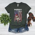 Vintage USA Flag Baseball Player Proud Baseball Mom Women's Heather T-Shirt Heather Forest Vintage USA Flag Baseball Player Proud Baseball Mom Women's Heather T-Shirt Heather Forest