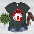 Womens Custom Baseball Mom Number 11 Heart For Mom Mommy Premium Women's Heather T-Shirt Heather Forest