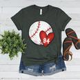 Womens Custom Baseball Mom Number 94 Heart For Mom Mommy Women's Heather T-Shirt Heather Forest
