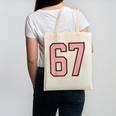 6 7 Number 67 Baseball Meme Tee For Women Canvas Tote Bag