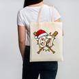 67 Baseball Xmas Lights Santa Hat Holiday Canvas Tote Bag