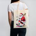 Baseball Christmas Santa Claus Batter Baseball Drip Canvas Tote Bag Baseball Christmas Santa Claus Batter Baseball Drip Canvas Tote Bag
