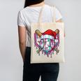 Baseball Christmas Santa Hat Baseball Christmas Drip Canvas Tote Bag