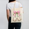 Baseball Girls Women Coquette Pink Bow Baseball Canvas Tote Bag Baseball Girls Women Coquette Pink Bow Baseball Canvas Tote Bag