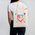 Baseball Ice Cream Drip 67 Meme Six Seven 67th Birthday Canvas Tote Bag