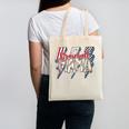 Baseball Mama Lightning Bolt Checkered Varsity Mother's Day Canvas Tote Bag