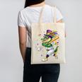Baseball Player Mardi Gras Alligator Carnival Costume Beads Canvas Tote Bag