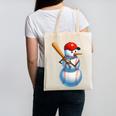 Baseball Snowman Merry Christmas Xmas Pajamas Men Women Kids Canvas Tote Bag