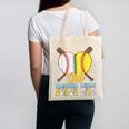 Bonus Mom Of Both Half Baseball Softball Ice Cream Drip Canvas Tote Bag