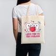 Cute Dentist Valentine Love You To The Molars Teeth Pun Raglan Baseball Tee Canvas Tote Bag