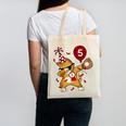 Dabbing Cool Cat Baseball 5th Birthday Canvas Tote Bag