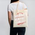 Hit Hard Run Fast Turn Left Baseball Fan Red Graphic Canvas Tote Bag
