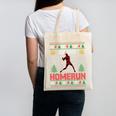 Ho Ho Homerun Xmas Sports Player Baseball Ugly Christmas Canvas Tote Bag Ho Ho Homerun Xmas Sports Player Baseball Ugly Christmas Canvas Tote Bag