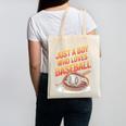 Just A Boy Who Loves Baseball Player Kids Canvas Tote Bag