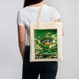 Leprechaun Playing Baseball Japanese Art St Patricks Day Canvas Tote Bag