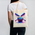 Neon Dripping Baseball And Bats Colorful Sports Art Canvas Tote Bag Neon Dripping Baseball And Bats Colorful Sports Art Canvas Tote Bag
