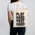 Play Hard Pray Hard Youth Boy Christian Baseball Jesus Canvas Tote Bag Play Hard Pray Hard Youth Boy Christian Baseball Jesus Canvas Tote Bag
