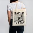 Raised In a Pen Baseball Pitcher Saying Bullpen Canvas Tote Bag