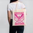 Strike Out Breast Cancer Baseball Ice Cream Drip Canvas Tote Bag