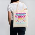 I Survived 100 Days Of School Baseball 100th Day Kids Girls Canvas Tote Bag