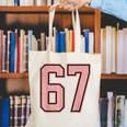 6 7 Number 67 Baseball Meme Tee For Women Canvas Tote Bag