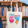 I Was 6 Now I'm 7 Meme Six Seven Baseball 7th Birthday Canvas Tote Bag I Was 6 Now I'm 7 Meme Six Seven Baseball 7th Birthday Canvas Tote Bag