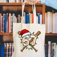 67 Baseball Xmas Lights Santa Hat Holiday Canvas Tote Bag