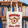 8 Year Old Boys Awesome Since 2018 Baseball Birthday Canvas Tote Bag