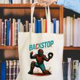 Backstop Catcher Baseball Graphic Canvas Tote Bag