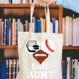 Ball Aunt Heart Football Baseball Hockey Game Day Canvas Tote Bag