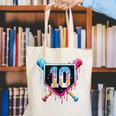 Baseball 10 Year Old Boy Ice Cream Drip 10th Birthday Player Canvas Tote Bag Baseball 10 Year Old Boy Ice Cream Drip 10th Birthday Player Canvas Tote Bag