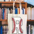 Baseball Alphabet Monogram Initial Letter R Canvas Tote Bag