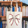 Baseball Coquette Bow Cute Baseball Game Canvas Tote Bag Baseball Coquette Bow Cute Baseball Game Canvas Tote Bag