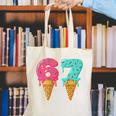 Baseball Drip Ice Cream 67 Baseball Canvas Tote Bag