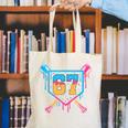 Baseball Drip Number 67 Player Or 67Th Birthday Canvas Tote Bag