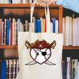 Baseball Heart Pirate Hat Crossed Swords Men Boys Kids Youth Premium Tri-Blend Canvas Tote Bag