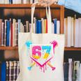 Baseball Ice Cream Drip 67 Meme Six Seven 67th Birthday Canvas Tote Bag