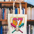 Baseball Ice Cream Drip Number 67 Player 67th Birthday Premium Tri-Blend Canvas Tote Bag Baseball Ice Cream Drip Number 67 Player 67th Birthday Premium Tri-Blend Canvas Tote Bag