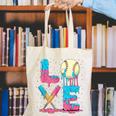 Baseball Love Drip Ice Cream Colorful Baseball Canvas Tote Bag