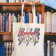 Baseball Mama Lightning Bolt Checkered Varsity Mother's Day Canvas Tote Bag